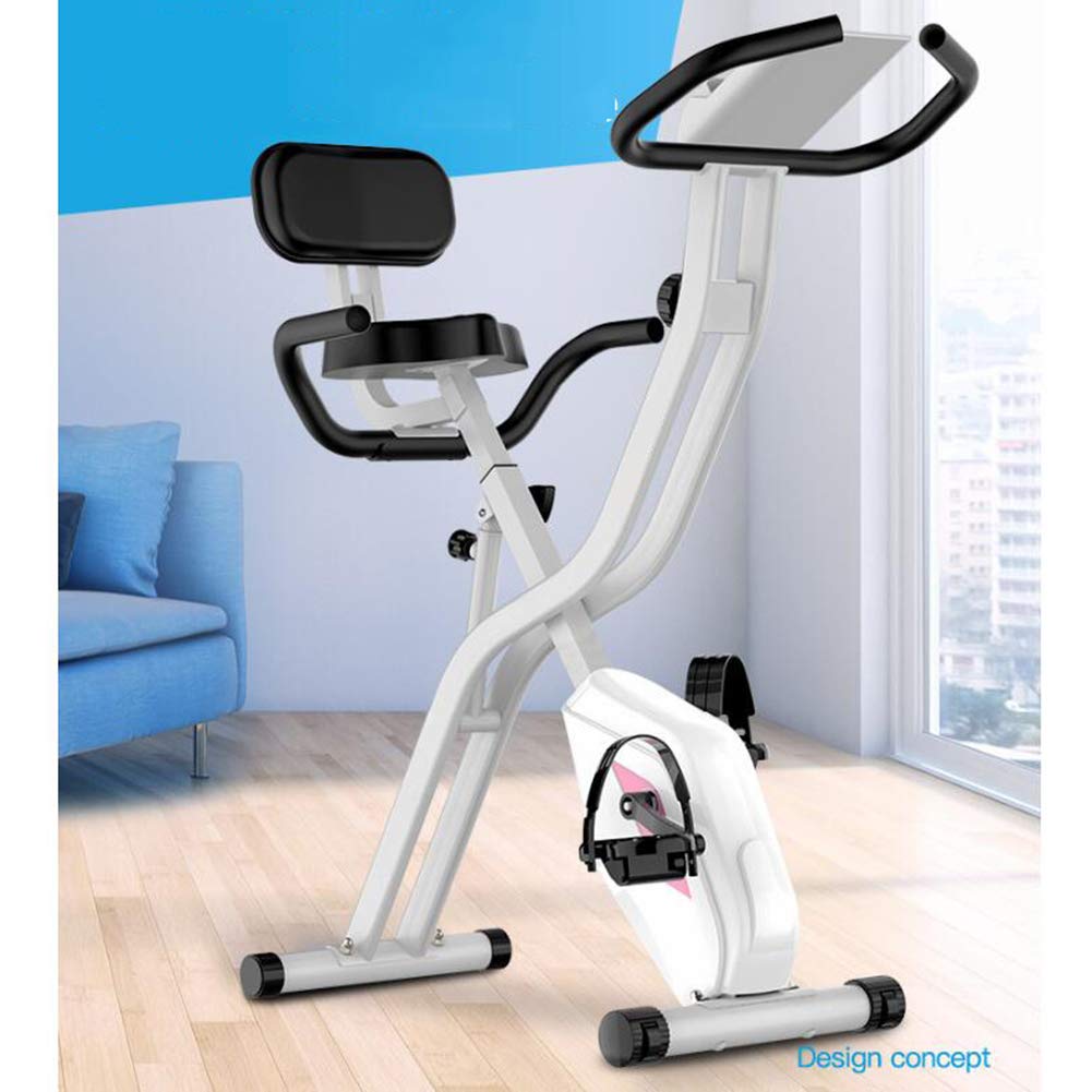 Indoor Cycling Exercise Bike, Cardio Stationary Bike with LCD Monitor & Heart Rate Sensors, White, Home Cardio Trainer