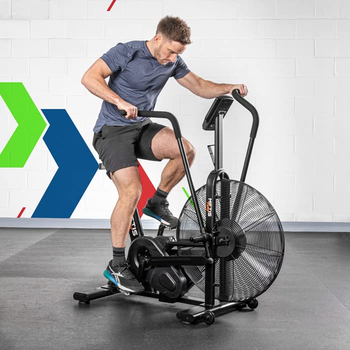METIS FURY Air Exercise Bike, Air Resistance Stationary Bike for CrossFit, Home & Gym Cardio Equipment, 7 Training Programs