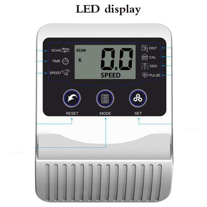 Indoor Cycling Exercise Bike, Cardio Stationary Bike with LCD Monitor & Heart Rate Sensors, White, Home Cardio Trainer