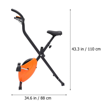 GAROZATION Indoor Cycling Bike, Magnetic Resistance Stationary Exercise Bike, X-Structure Home Workout for Weight Loss & Cardio, Orange