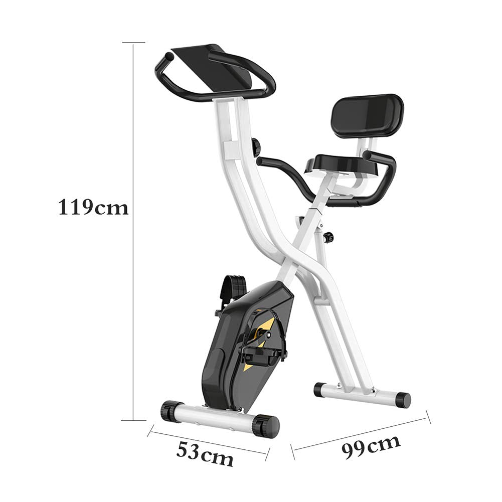Indoor Cycling Exercise Bike, Cardio Stationary Bike with LCD Monitor & Heart Rate Sensors, White, Home Cardio Trainer