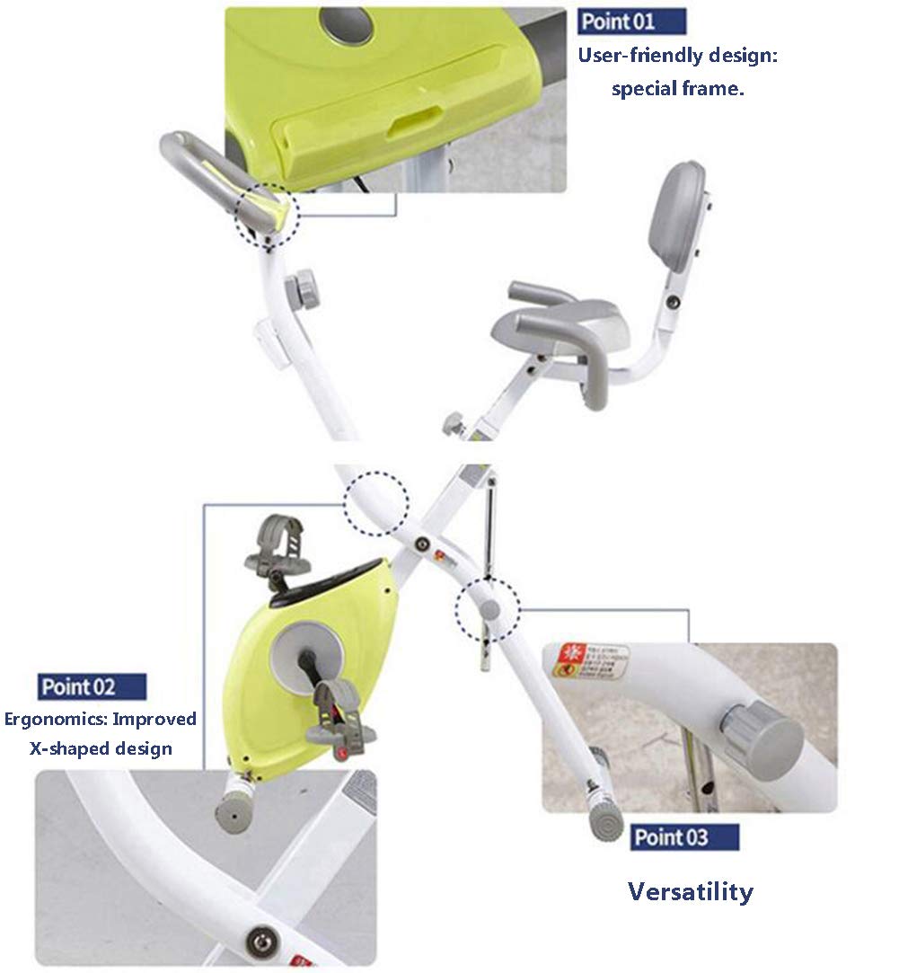 Collapsible Folding Cardio Exercise Bike, LCD Monitor, 150 kg Capacity, Home Gym Fitness Bike for Weight Loss, Green