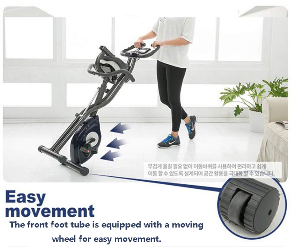 Collapsible Folding Cardio Exercise Bike, LCD Monitor, 150 kg Capacity, Home Gym Fitness Bike for Weight Loss, Green