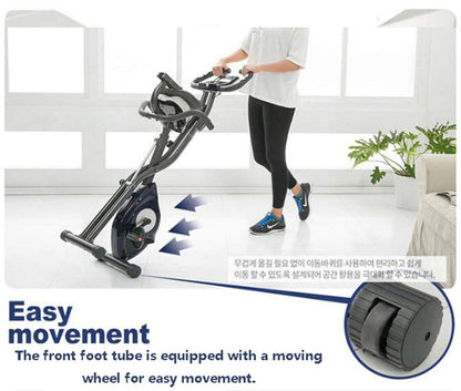 Collapsible Folding Cardio Exercise Bike, LCD Monitor, 150 kg Capacity, Home Gym Fitness Bike for Weight Loss, Green