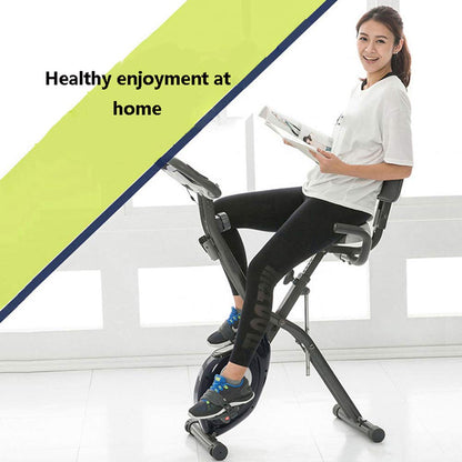 Collapsible Folding Cardio Exercise Bike, LCD Monitor, 150 kg Capacity, Home Gym Fitness Bike for Weight Loss, Green