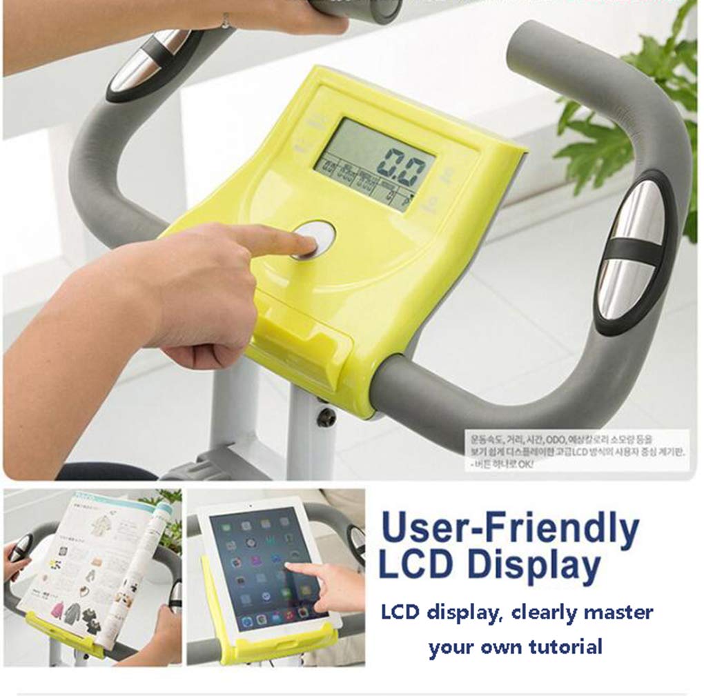 Collapsible Folding Cardio Exercise Bike, LCD Monitor, 150 kg Capacity, Home Gym Fitness Bike for Weight Loss, Green