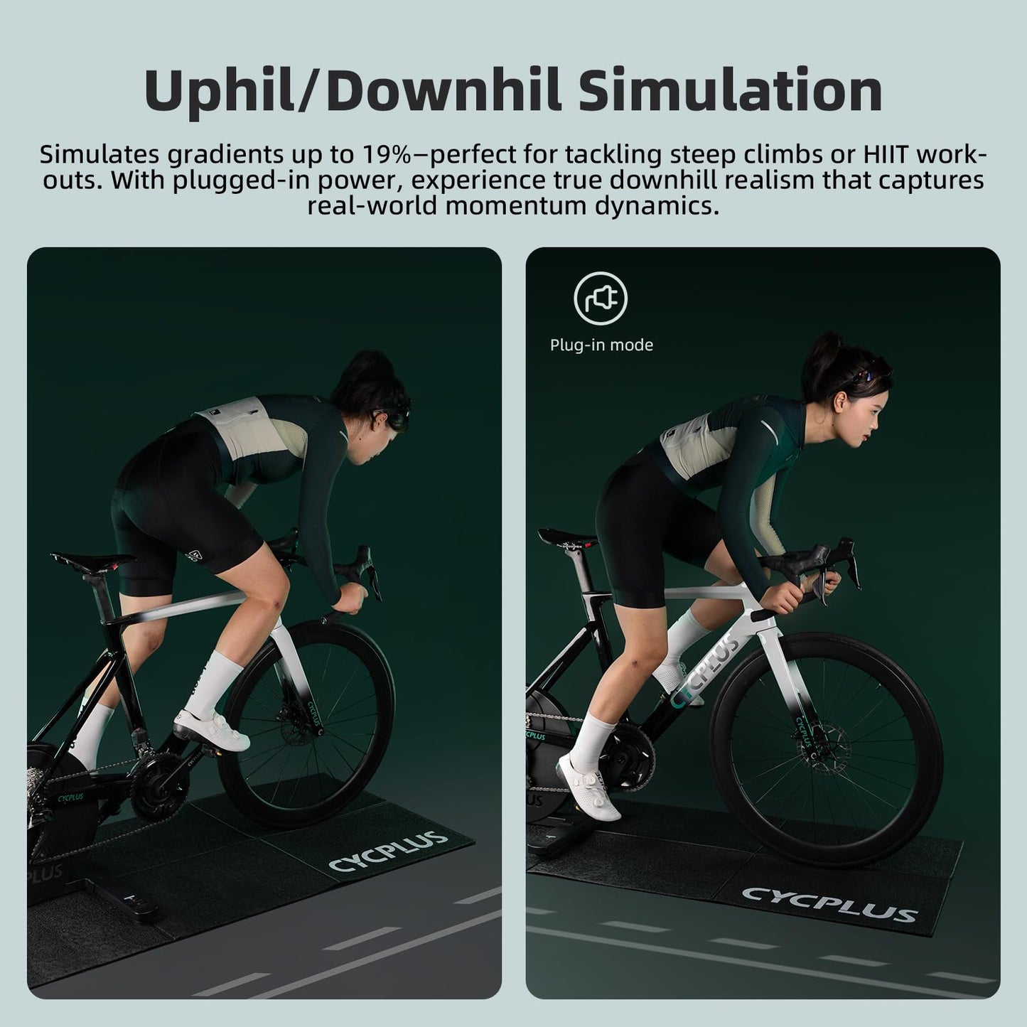 CYCPLUS R200 Smart Indoor Bike Trainer, 2200W Brushless Motor, 19% Gradient Simulator, Virtual Shifting, Uphill/Downhill Simulation, Super Silent (Cassette Not Included)