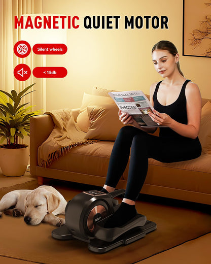 HARISON Recumbent Exercise Bike, Under Desk Elliptical Machine for Home, Multi-Functional LCD Display