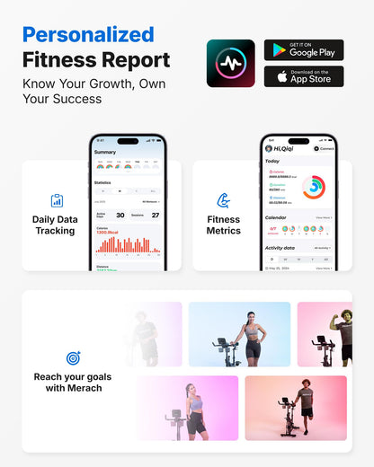 MERACH Exercise Bike, Brake Pad & Magnetic Stationary Indoor Cycling Bike, 270 lb Capacity, Low Noise, App Compatible, Dumbbell Rack, Fitness Courses for Weight Loss