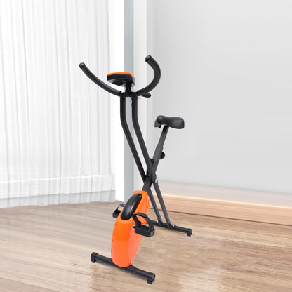 GAROZATION Indoor Cycling Bike, Magnetic Resistance Stationary Exercise Bike, X-Structure Home Workout for Weight Loss & Cardio, Orange