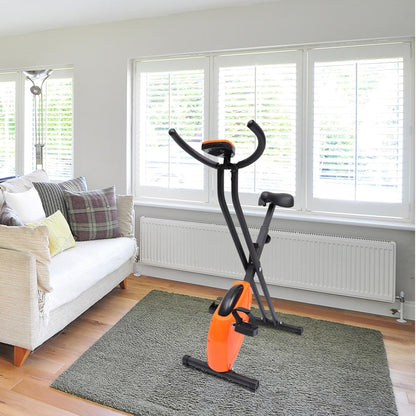 GAROZATION Indoor Cycling Bike, Magnetic Resistance Stationary Exercise Bike, X-Structure Home Workout for Weight Loss & Cardio, Orange